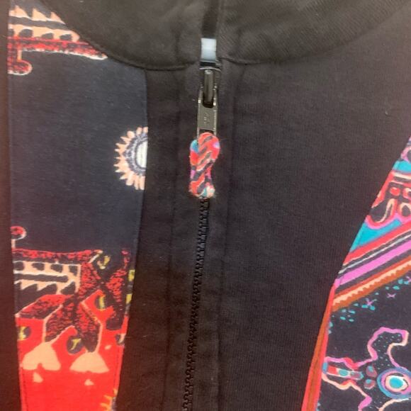 Parsley & Sage Boho Jacket L Black Sweater Full Zip Artsy Festival Funky Goth - Picture 5 of 12